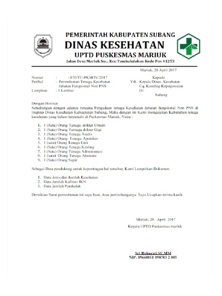 Contoh Surat NS | PDF