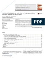 The Effect of Holding Times of Whole Blood and Its Components During