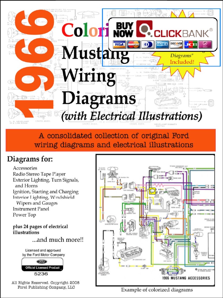 1966 Mustang Wiring Diagram PDF Demo | PDF | Color | Brown