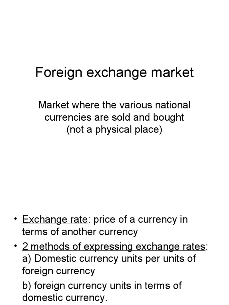 Overview of the Foreign Exchange Market | PDF | Exchange Rate | Foreign ...