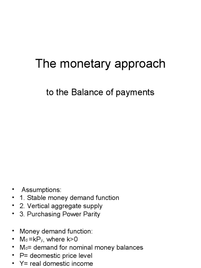 Monetary Approach to Balance of Payments | PDF | Money Supply ...