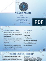 Year 9 Math: Sequences