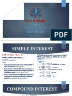 Year 9 Math Revision and Simple Interest Formulas