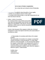 Worksheet On Types of Business Organizations 1
