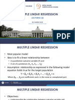 Multiple Linear Regression: Lectures 22