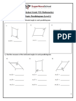 Worksheet Grade VII (Mathematics) Topic: Parallelogram (Level 1)