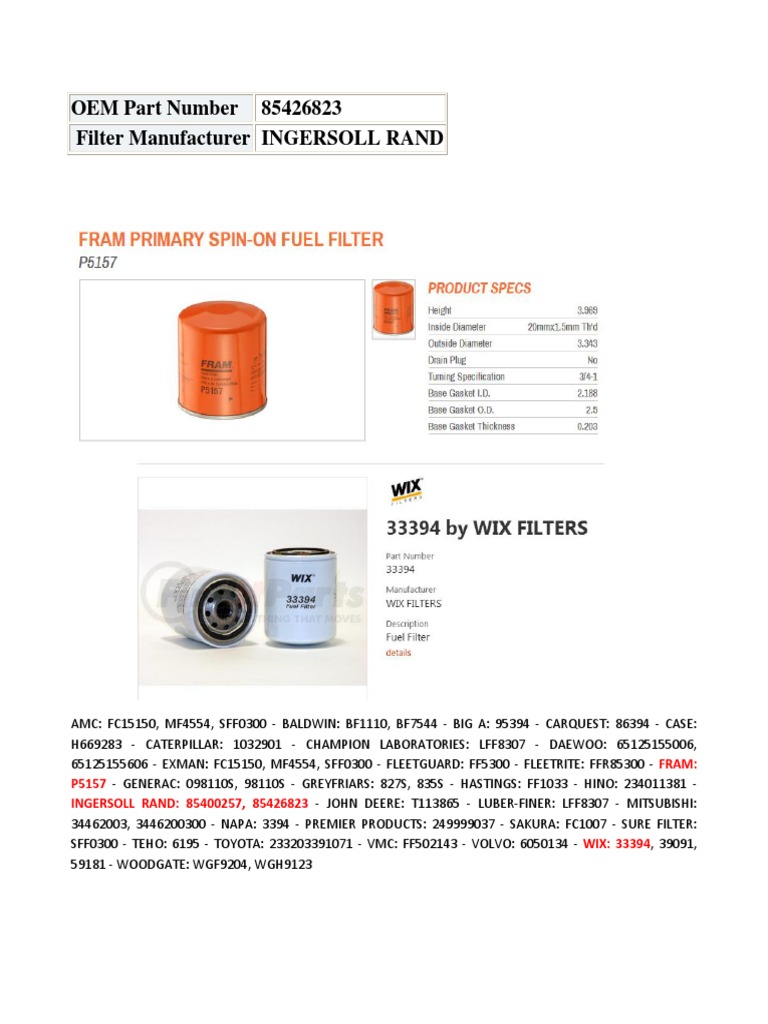 OEM Part Number | PDF