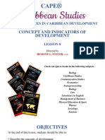 Caribbean Studies - Lesson 8 - Concept and Indicator of Development PDF