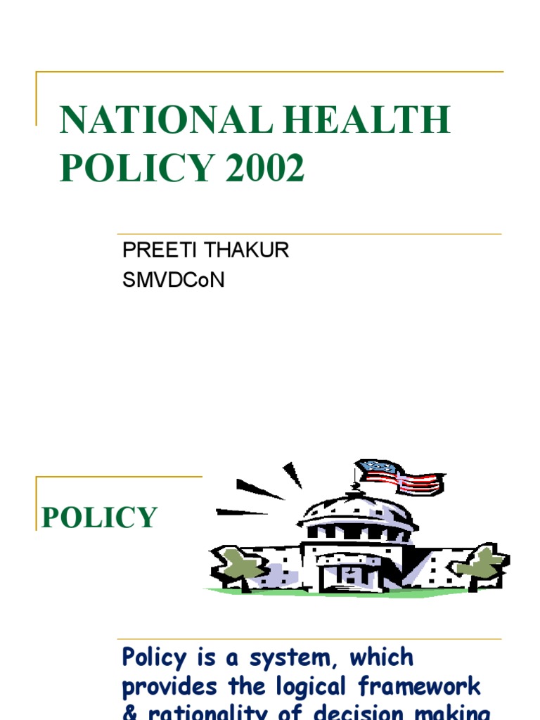 National Health Policy 2002 Overview | PDF | Health Care | Public Health