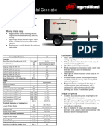All New Compact Mobile Generator System From Ingersoll Rand: Product Specifications G25 Generator