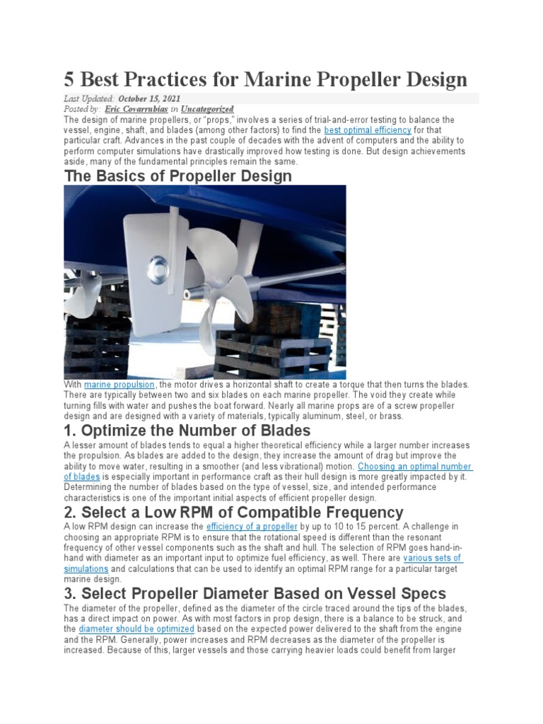 5 Best Practices For Marine Propeller Design PDF Propeller