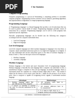 C For Statistics: Computer Programming