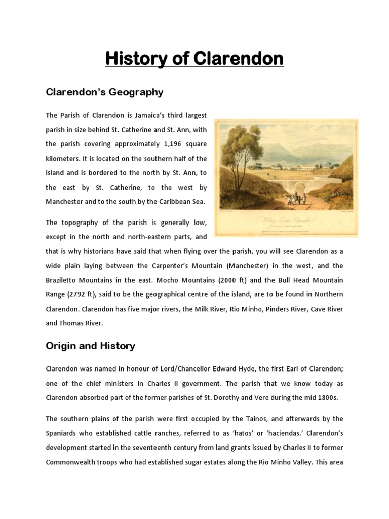 History of Clarendon PDF