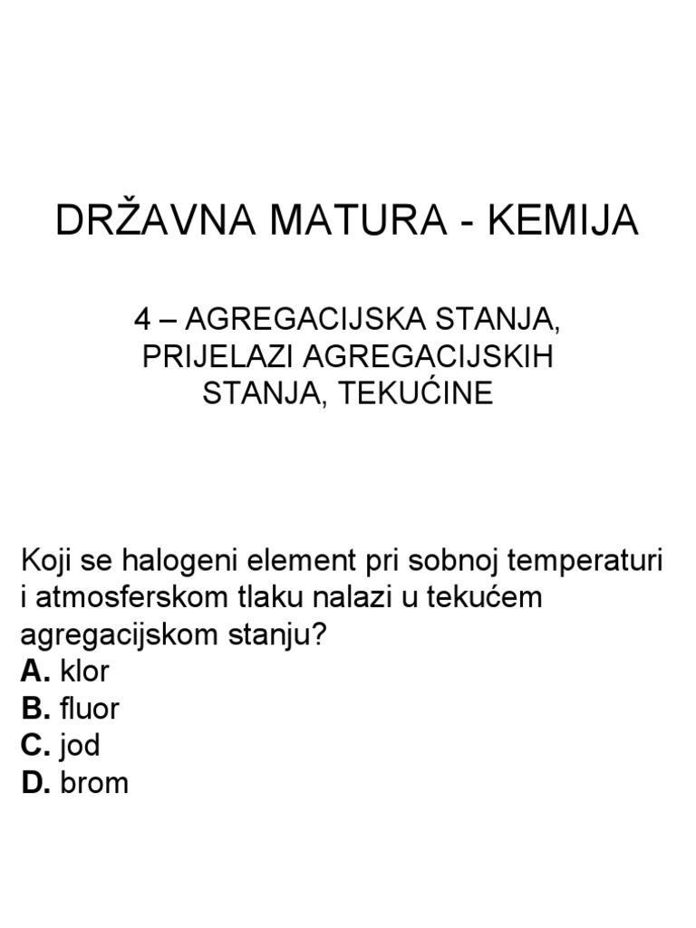 4-Agregacijska Stanja+prijelazi+tekućine | PDF