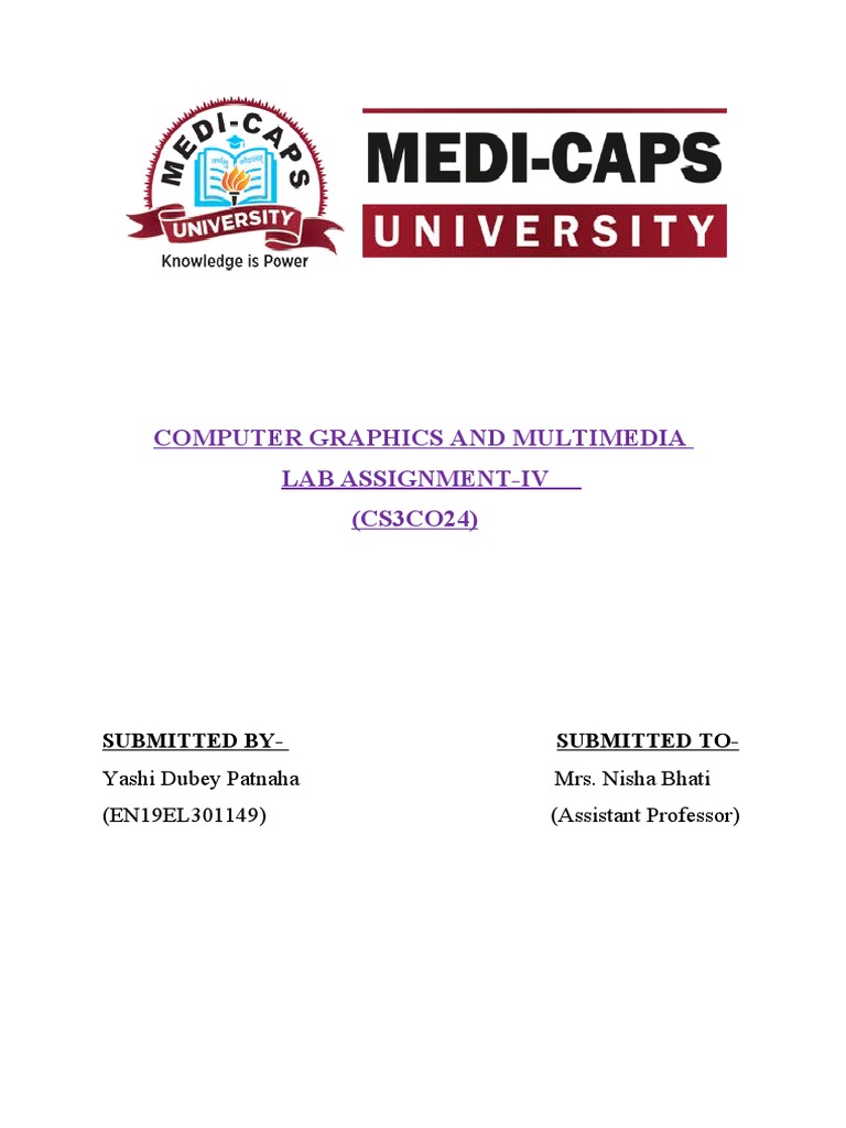 Computer Graphics and Multimedia Lab AssignmentIv (CS3CO24) PDF