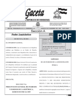 Decreto 180-2018 Presupuesto Gral. de Ingresos Y Egresos de La Republica Ejercicio Fiscal 2019