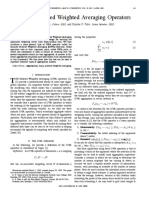 Induced Ordered Weighted Averaging Operators: Ronald R. Yager, and Dimitar P. Filev