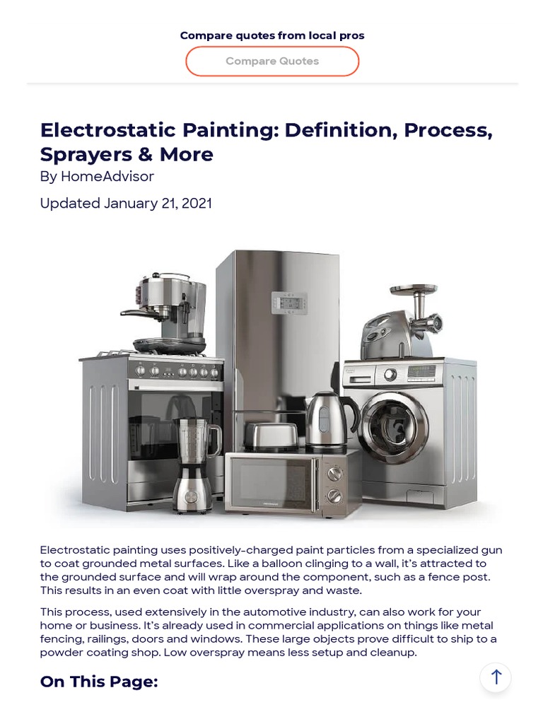 What Is Electrostatic Painting Electro Spray Painters HomeAdvisor PDF Paint Materials