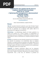 L’optimisation de la gestion des flux dans un complexe industriel pharmaceutique Etude de cas _ Sanofi