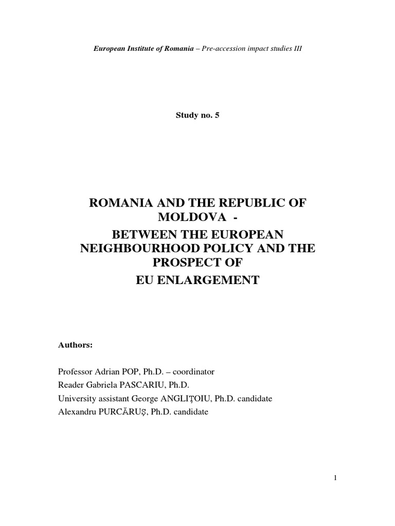 Romania and The Republic of Moldova - Between The European ...