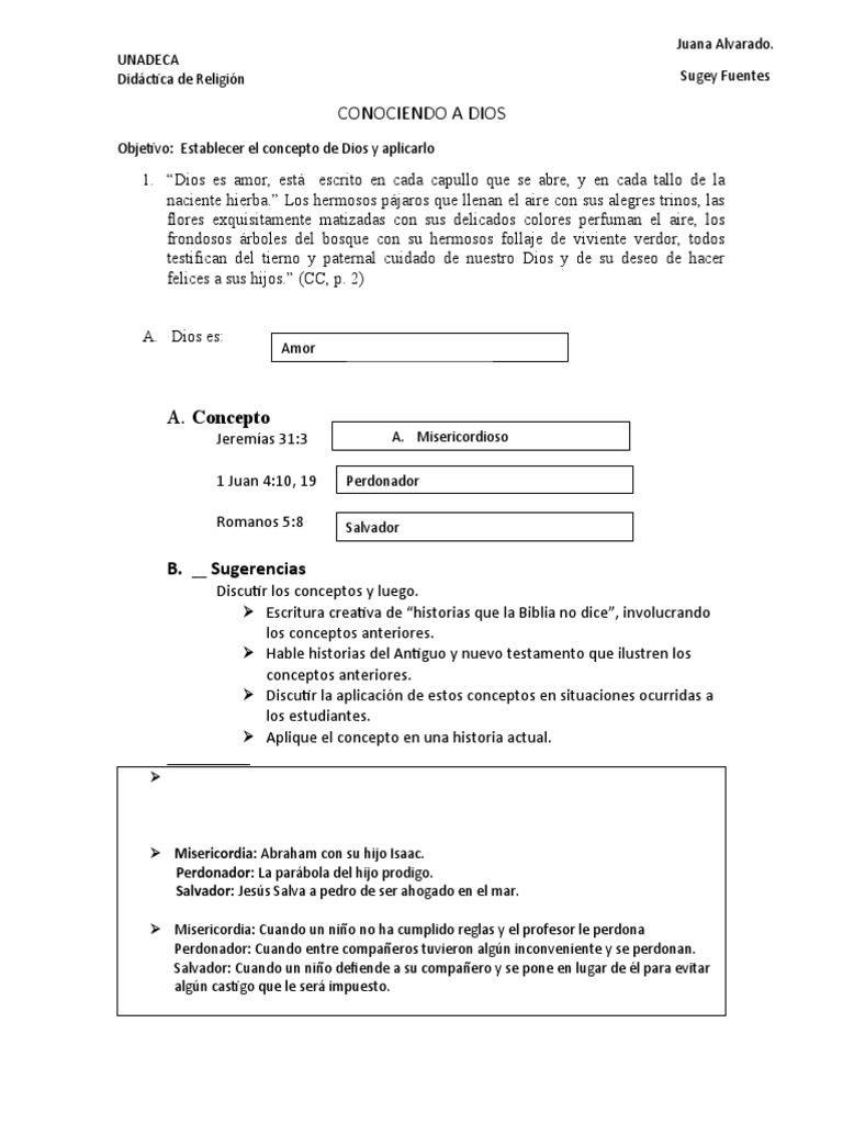 Actividad - Conociendo A Dios | PDF