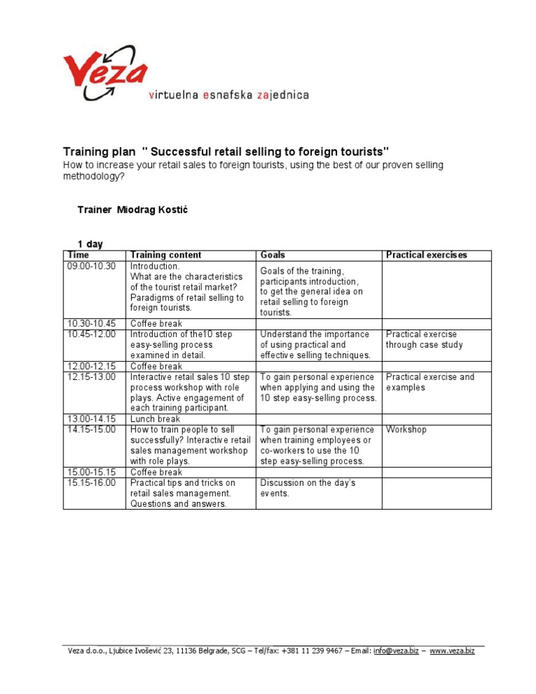 Retail Sales Training for Tourists | PDF