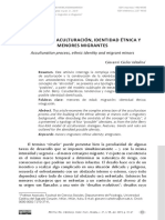 Procesos de Aculturación, Identidad Étnica Y Menores Migrantes