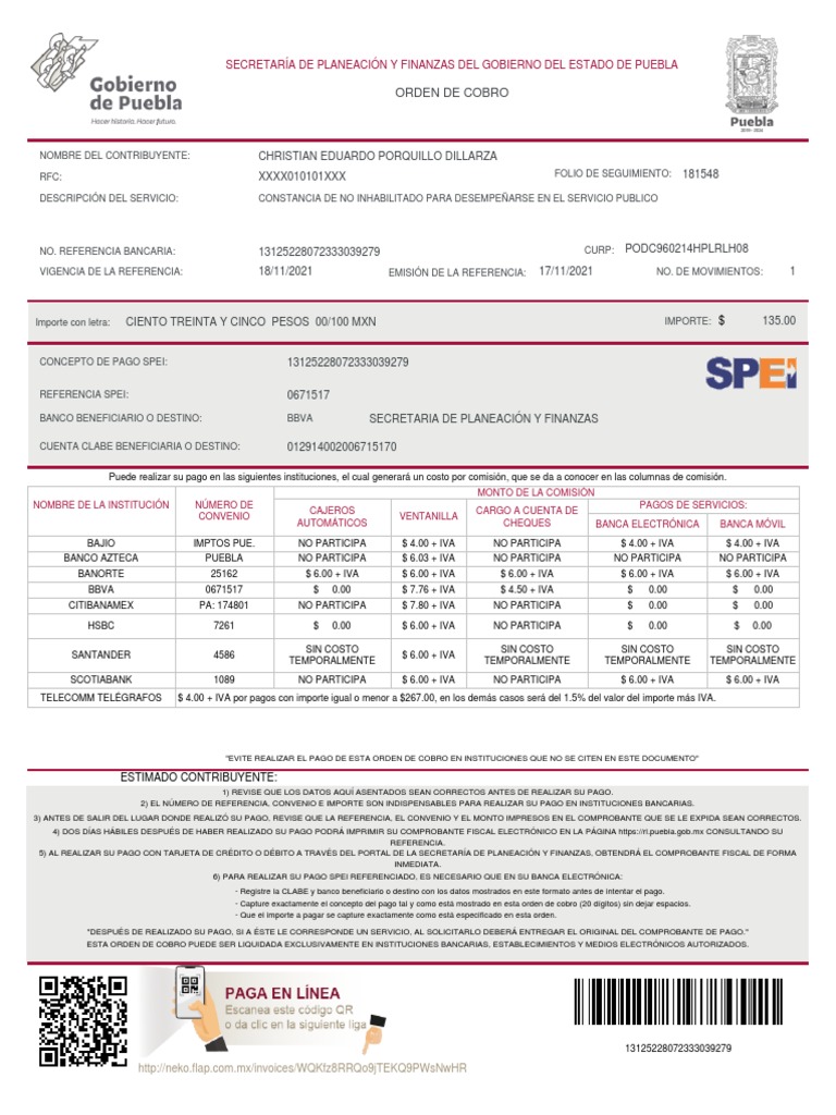 Orden de Cobro y Métodos de Pago | PDF | Bancos | Dinero