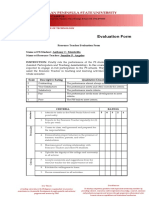 Evaluation Form: Bataan Peninsula State University