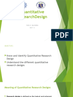 Quantitative Researchdesign: Ruel B. Saludaga Shs T-Ii