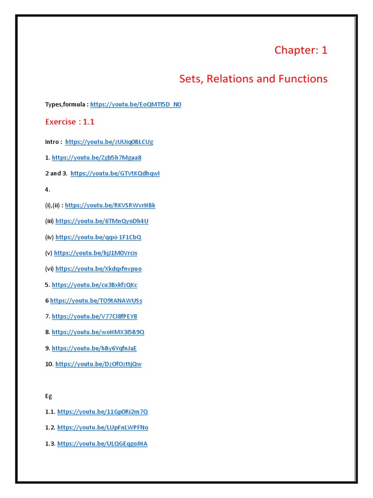 11 STD Youtube Link Students 1,2,3 | PDF | Function (Mathematics ...