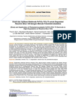 Studi Dan Aplikasi Elektroda Fetio - Tio /ti Untuk Degradasi: Reactive Blue 160 Dengan Metode Fotoelektrokatalisis