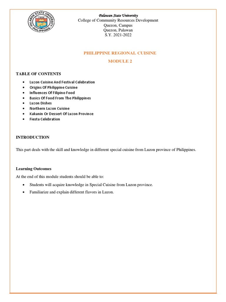Luzon Regional Cuisine Overview | PDF | Food Ingredients | Philippine ...