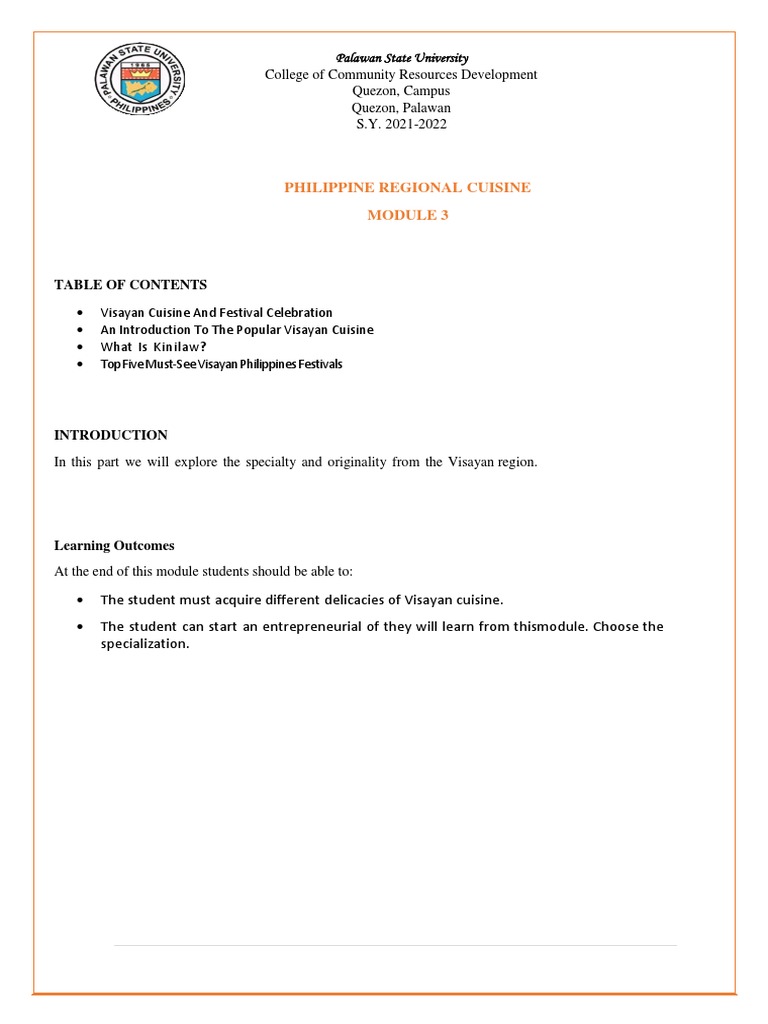 3 Philippine Regional Cuisine | PDF | Food And Drink Preparation | Cooking