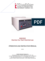 Operation and Instruction Manual: K600X2 Heated Oil Test Centrifuge