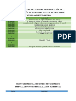 Cronograma de Evaluaciones