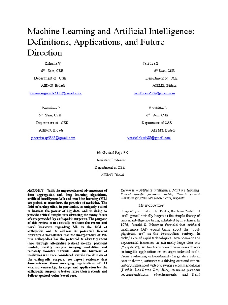 Machine Learning and Artificial Intelligence | PDF | Machine Learning ...