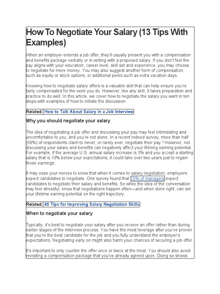 Salary Negotiation Guide | PDF | Salary | Employment