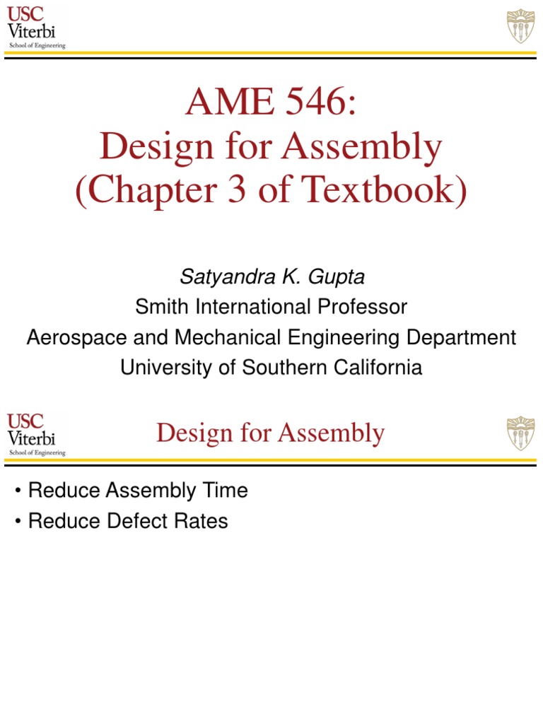 Design for Assembly Techniques | PDF