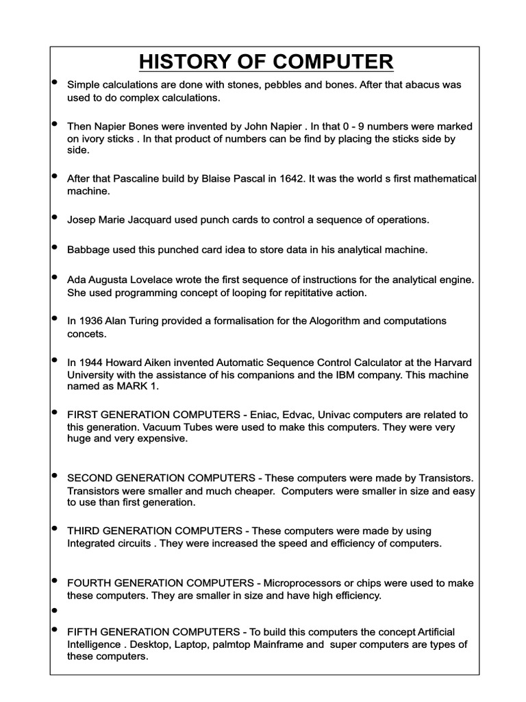 History of Computers PDF