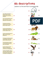 Animals Descriptions: Match The Description To The Animal It Corresponds