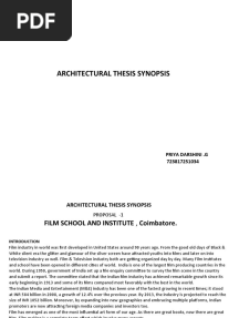 Architectural Thesis Synopsis: Priya Darshini .G 723817251034