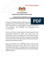 Bantuan Awal Persekolahan KPM Naik RM150