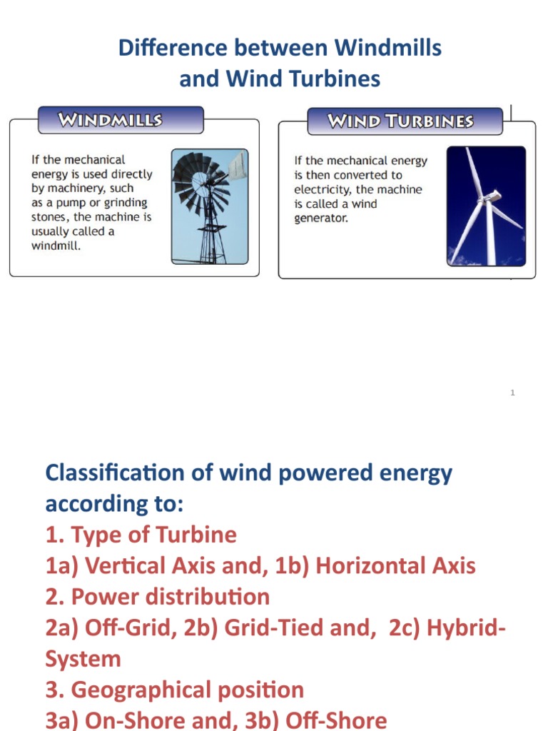 Difference Between Windmills and Wind Turbines PDF Wind Turbine