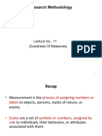 Research Methodology: Lecture No: 11 (Goodness of Measures)