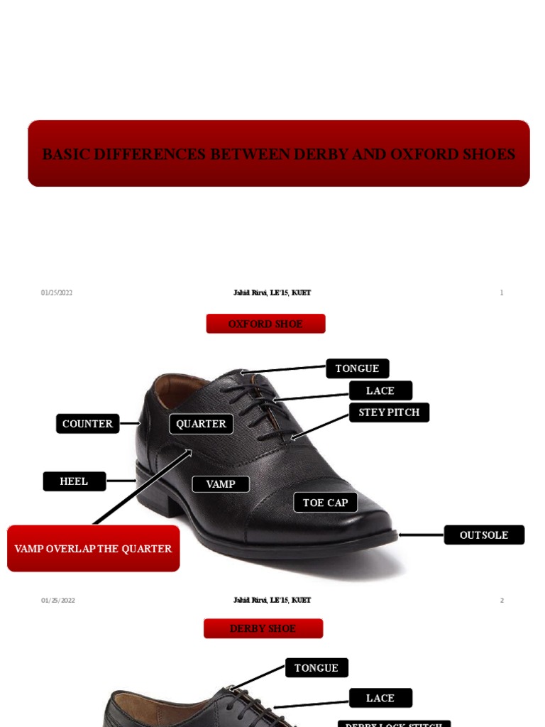 Basic Differences Between Derby Shoes and Oxford Shoes (Footwear) PDF
