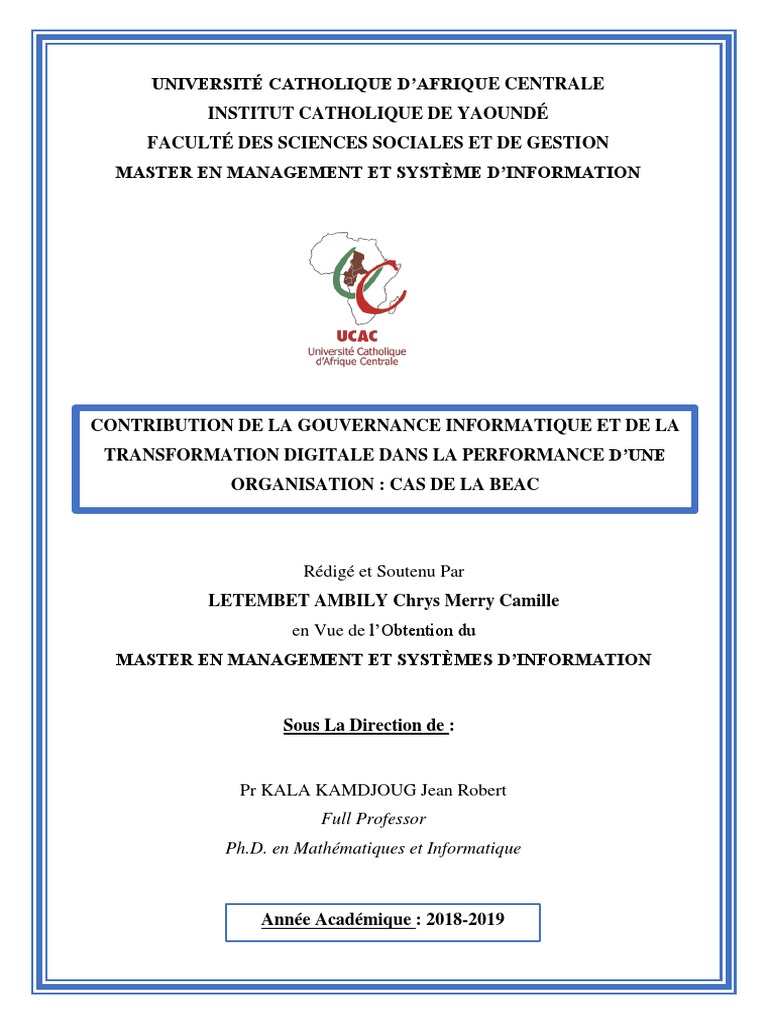 Gouvernance et Transformation Digitale à la BEAC | PDF | Informatique ...