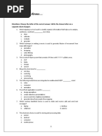 What I Know .: Directions: Choose The Letter of The Correct Answer. Write The Chosen Letter On A Separate Sheet of Paper