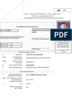 Ugc - National Eligibility Test June, 2011 Print Copy of Application Form