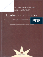 Nancy Labarthe El Absoluto Literario Teoria de La Literatura Del Romanticismo Aleman PDF